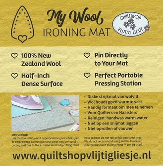 Quadratische B&uuml;gelmatte aus Wolle