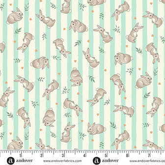 191-T Little Ones Bunnies Teal 