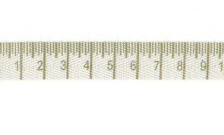 cotton strap with centimeter print green 
