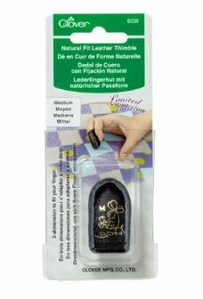 6040 Clover leren vingerhoed zwart Large