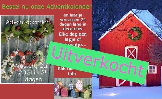 Adventkalender 2021 : Red Barn Christmas winter Quilt / Uitverkocht