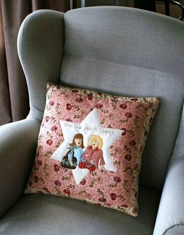 Pattern Cushion Cover Two Patch Ladies