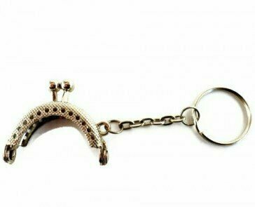 Mini wallet bracket 4 cm silver with key ring