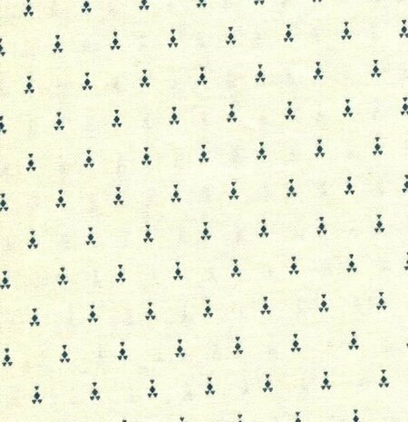 4512-782 Nellies shirtings ecru met blauw