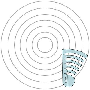 Kreise auf Quilts - 2" bis 12" Schablone 2-teiliges Set mit niedrigem Schaft