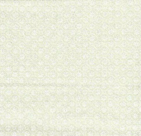 313-034 muslin prints ECRU met print bloemrondje