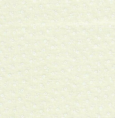 313-017 muslin prints ECRU met print mini bloempje