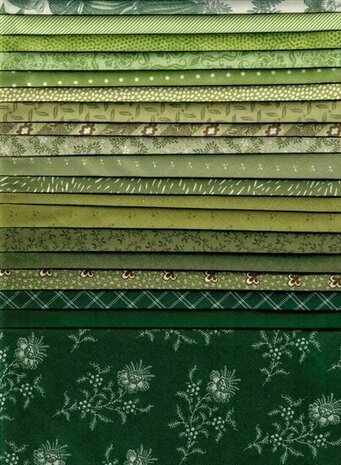 Quiltpakket D Love & Hope Sampler Quilt Groen/cremewit