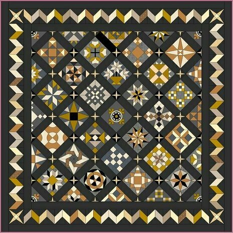 Basic Love & Hope Sampler aus SCHWARZEM Stoff