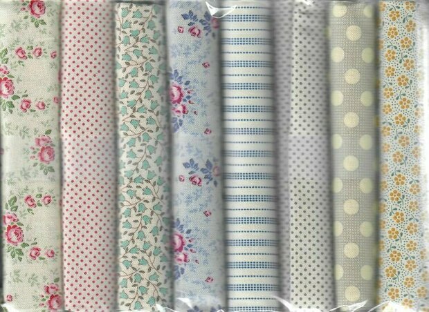 Fabric package L Love & Hope Sampler TILDA fabrics on light blue