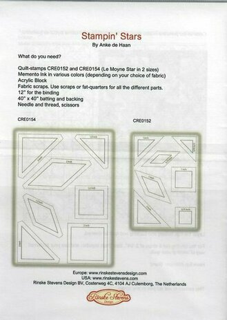 Patroon Stampin stars  van Anke de Haan en stempelsets