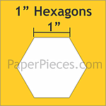 HEX100 Hexagon 1 inch paper templates