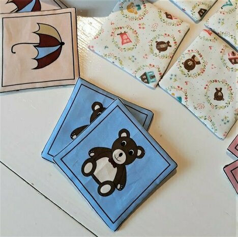 Memory spel van stof  66 kleine kaartjes 