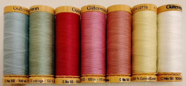 Gutermann nr.50 patchwork en applicatie garenset PASTEL colours 