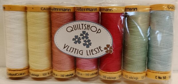 Gutermann nr.50 patchwork en applicatie garenset PASTEL colours 