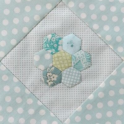 8Fat8 Turquoise Blue Quilters Flower Garden 