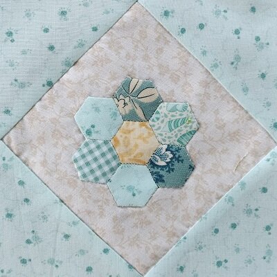 8Fat8 Turquoise Blue Quilters Flower Garden 