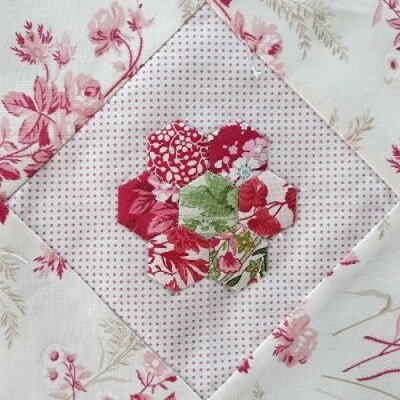 8Fat8 Rosa Rot Red Quilters Flower Garden 