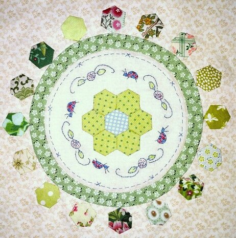 8Fat8 Greens Quilters Flower Garden 