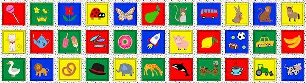 Memory spel van stof  66 kleine kaartjes 