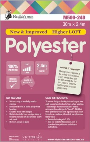 Bestseller Tussenvulling Polyerster Mathilda's Own 240 breed 100% polyester