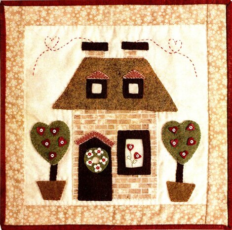 Quiltpakket Cozy cottages huisje miniquilt FEB