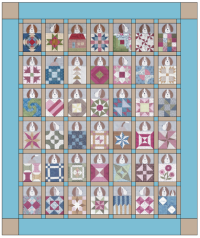 Quiltpakket Compleet  Scrappy Dogs Quilt 