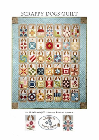 Quiltpakket Compleet  Scrappy Dogs Quilt 