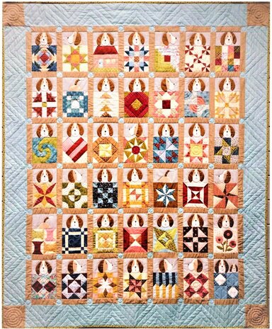 Quiltpakket Compleet  Scrappy Dogs Quilt 