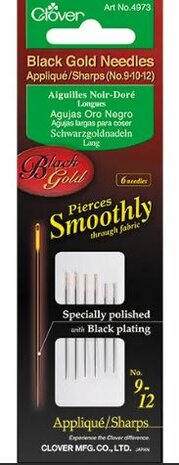 4973 Clover Black Gold Needles Applique Sharps