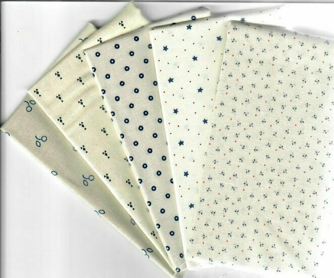 Mini Pack shirtings ecru met blauw