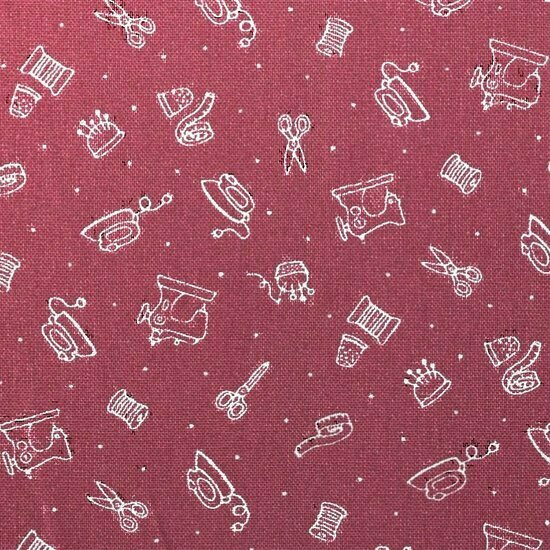 21030 American country red sewing print