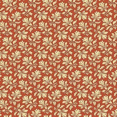 9718-R Bella Rose Damask Scarlet