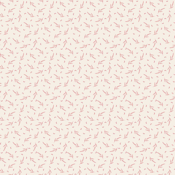 4512-626 Nellies shirtings ecru met lichtrood blaadje