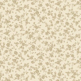 4555-109 108 inch Quiltback offwhite with little brown roses