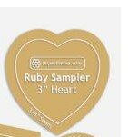 RUBYSAMPLER-038 Acrylic template set 1 Heart  2,5 inch