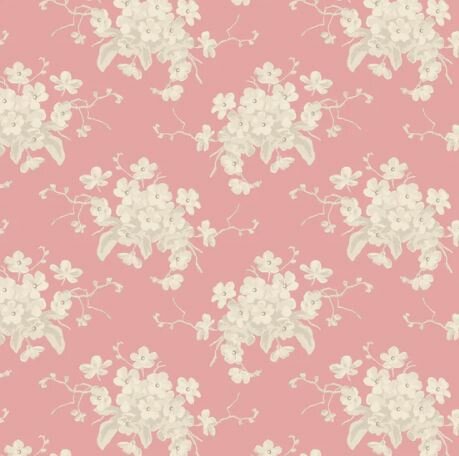 100591 Tilda Sunday Brunch White Flower Pink