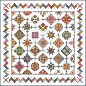 Quiltpakket H Love & Hope Sampler Dutch Heritage prints op cremewit