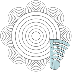 Circles on Quilts - 4 pc Template Set. Set 1 - 2" to 12" at 1/4 inch increments Low Shank
