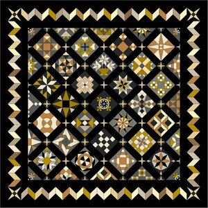 Quiltpakket F Love & Hope Sampler beige /zwart
