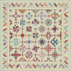 Quiltpakket L Love & Hope Sampler TILDA stoffen op licht steenbeige