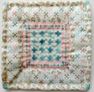 Miniatuur Quilt Blue Pink Stars