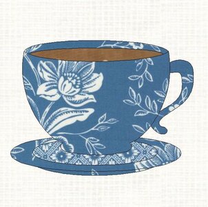 Anleitung für 1 Quiltblock-Tasse und Untertasse