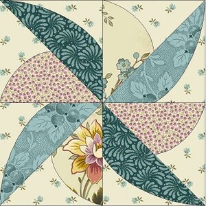 Anleitung für 1 Quiltblock Dahlia