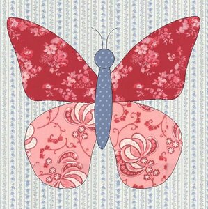Anleitung für 1 Quiltblock Schmetterling