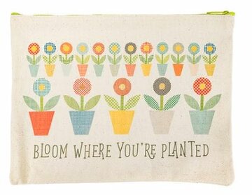 Canvas Rits Etui Bloom where you're planted 