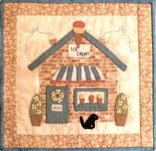 Quiltpakket Cozy cottages huisje miniquilt JULY