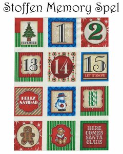 Memory spel van stof KERST Editie